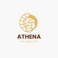 Vetor grátis modelo de logotipo athena de design plano