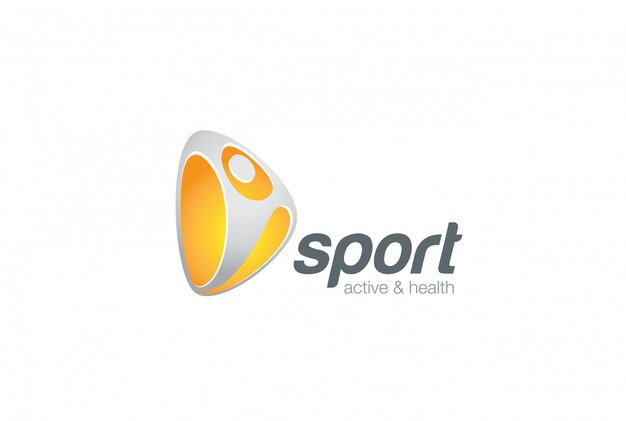 Modelo de logotipo ativo de esporte