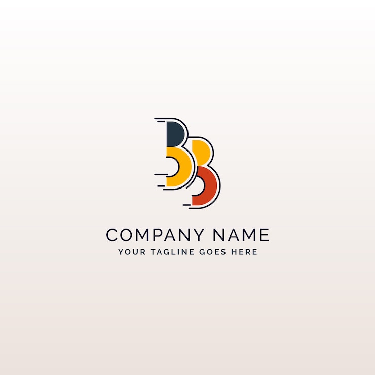 Vetor grátis modelo de logotipo bb de design plano