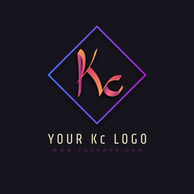 Modelo de logotipo ck profissional criativo