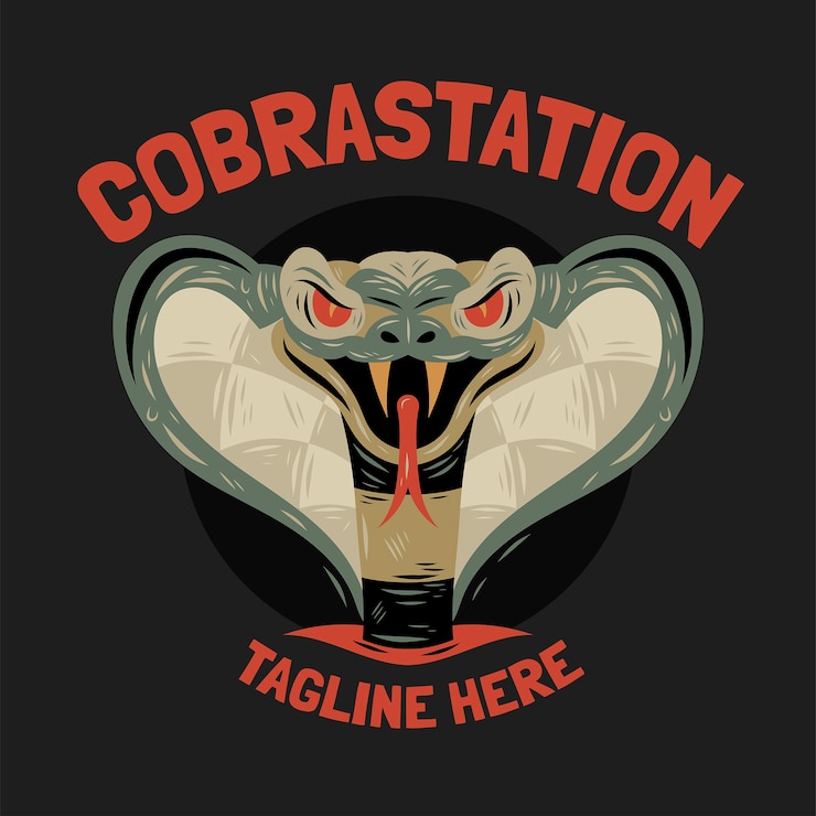 Vetor grátis modelo de logotipo da cobra criativa