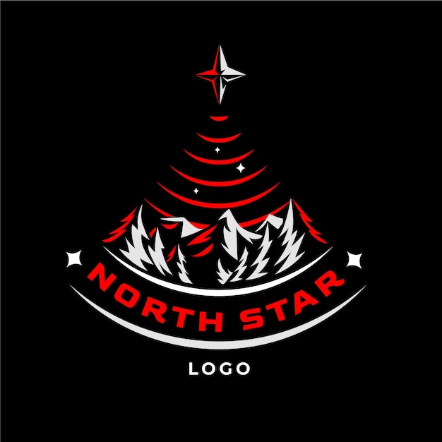 Vetor grátis modelo de logotipo da estrela do norte