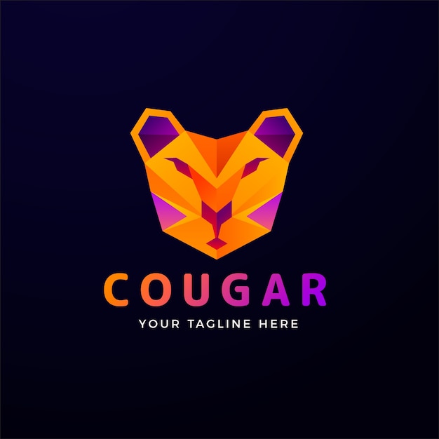 Vetor grátis modelo de logotipo da marca cougar