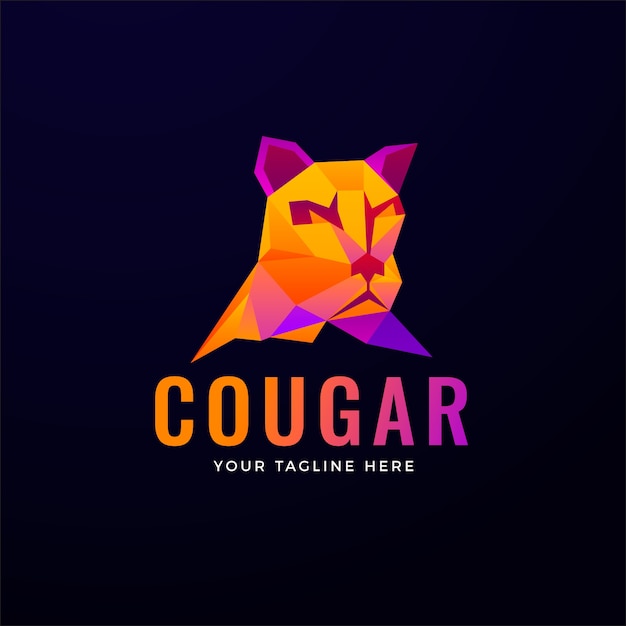 Vetor grátis modelo de logotipo da marca cougar