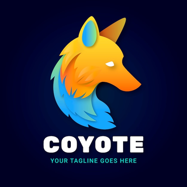 Vetor grátis modelo de logotipo da marca coyote