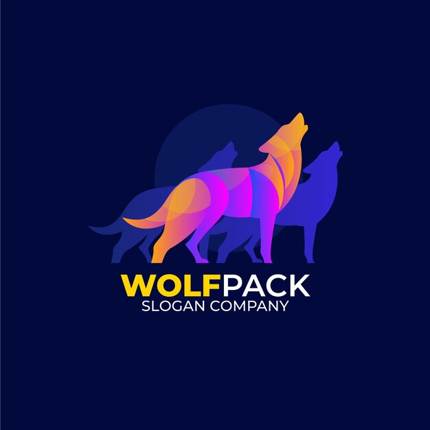 Modelo de logotipo da marca Wolfpack