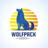 Vetor grátis modelo de logotipo da marca wolfpack