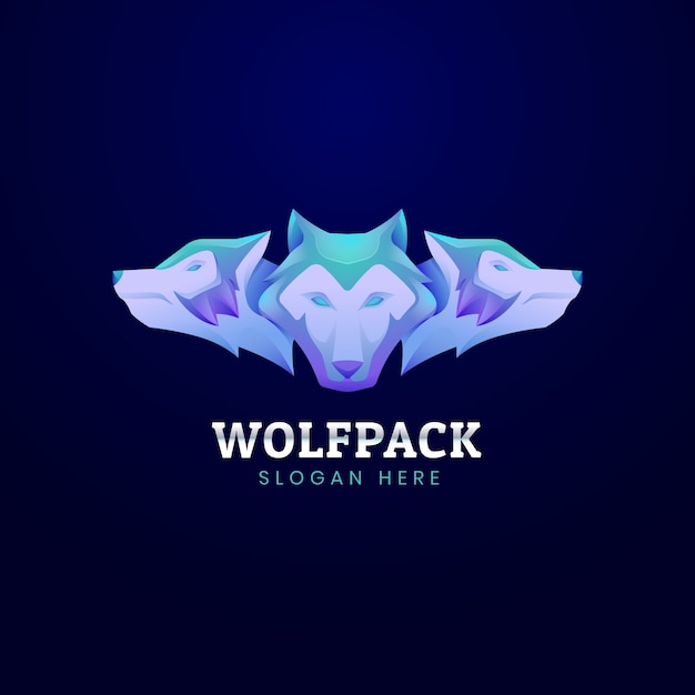 Modelo de logotipo da marca Wolfpack
