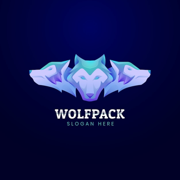 Vetor grátis modelo de logotipo da marca wolfpack