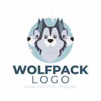 Vetor grátis modelo de logotipo da marca wolfpack