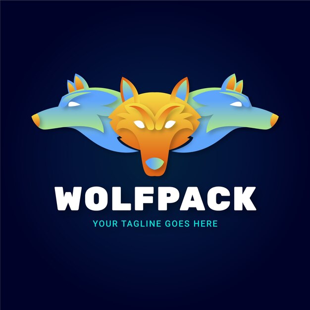 Modelo de logotipo da marca Wolfpack