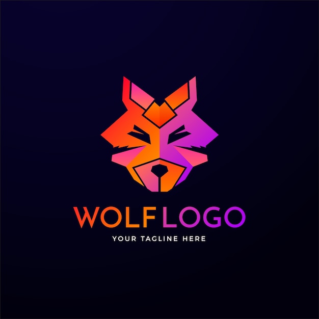 Vetor grátis modelo de logotipo da marca wolfpack