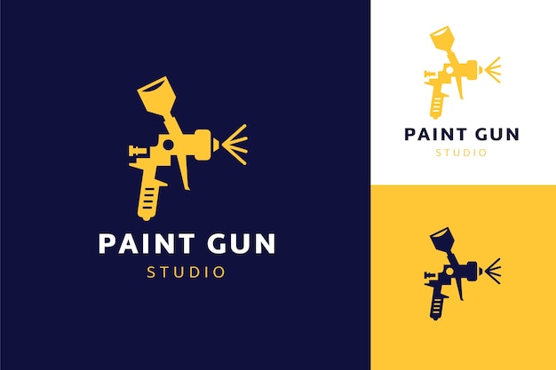 Modelo de logotipo de arma de tinta desenhada à mão