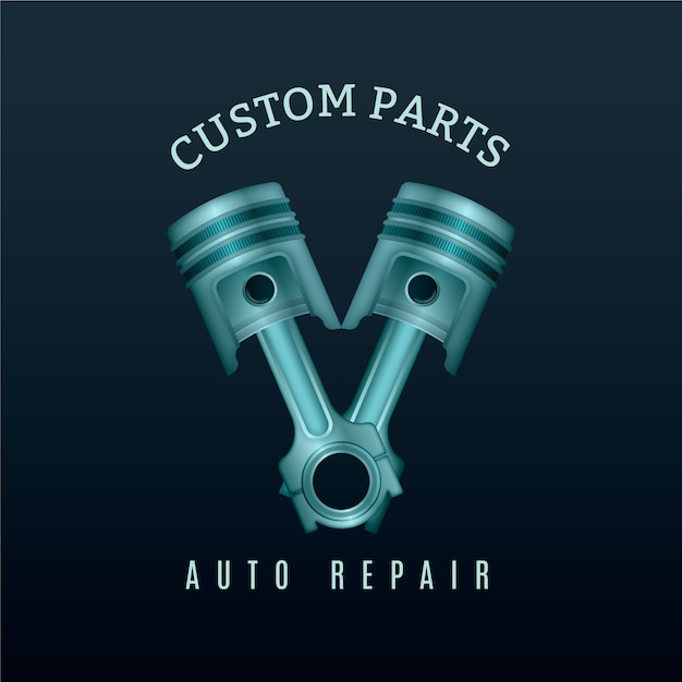 Vetor grátis modelo de logotipo de autopeças gradiente