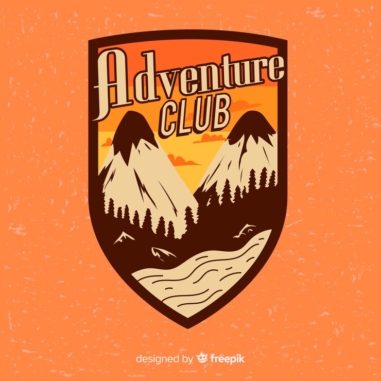 Vetor grátis modelo de logotipo de aventura vintage