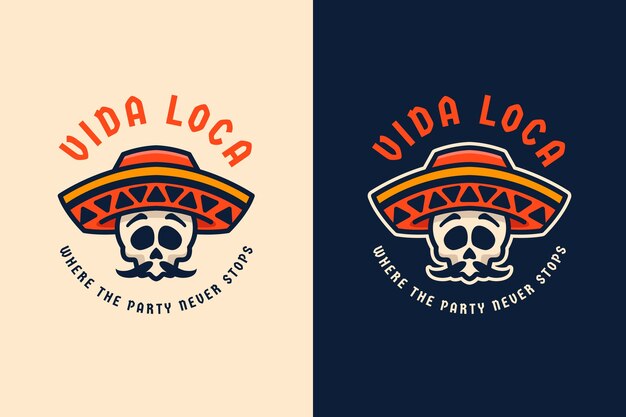Modelo de logotipo de bar mexicano desenhado à mão