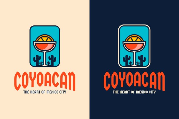 Modelo de logotipo de bar mexicano desenhado à mão