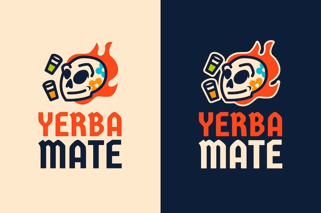 Modelo de logotipo de bar mexicano desenhado à mão
