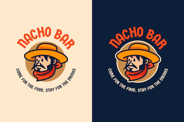 Vetor grátis modelo de logotipo de bar mexicano desenhado à mão