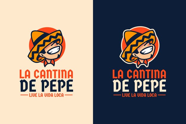 Modelo de logotipo de bar mexicano desenhado à mão