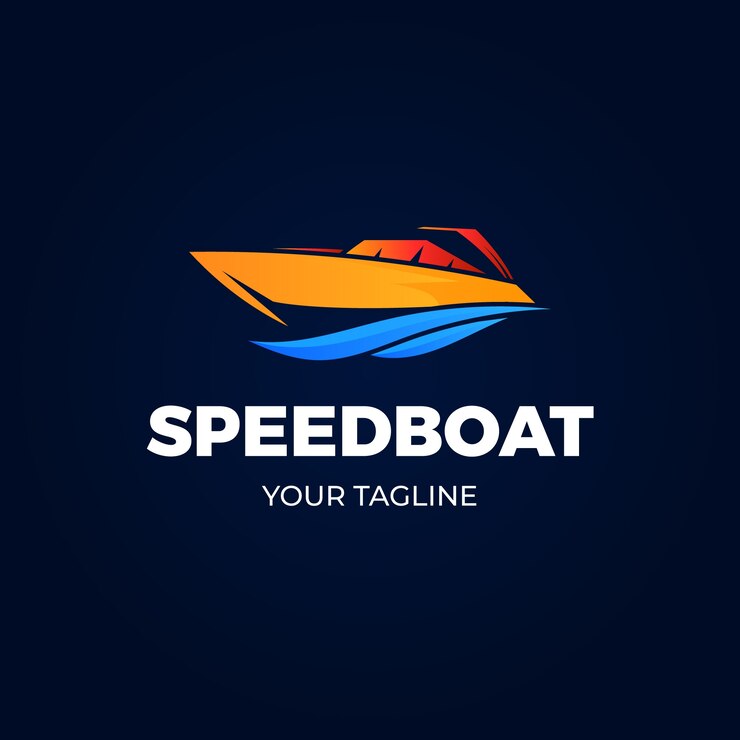 Vetor grátis modelo de logotipo de barco gradiente