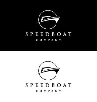 Modelo de logotipo de barco luxuoso e minimalista