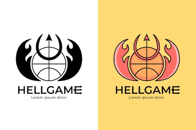 Vetor grátis modelo de logotipo de basquete desenhado à mão