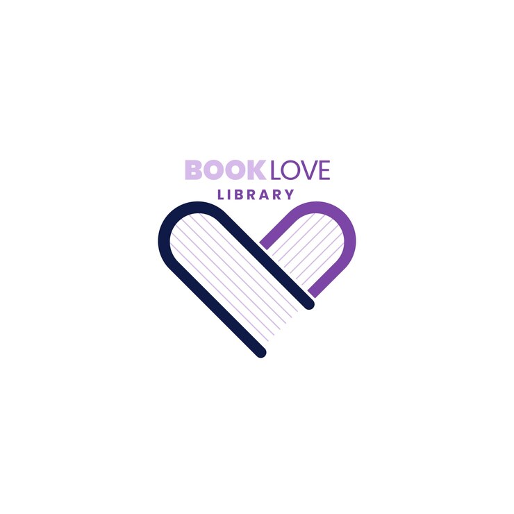 Vetor grátis modelo de logotipo de biblioteca de design plano