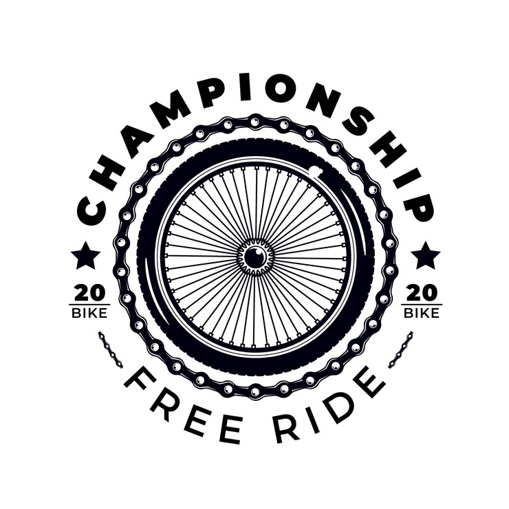 Vetor grátis modelo de logotipo de bicicleta de mecanismo detalhado