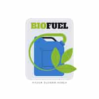 Vetor grátis modelo de logotipo de biocombustível de design plano