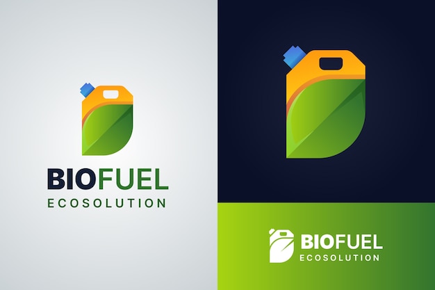 Vetor grátis modelo de logotipo de biocombustível gradiente