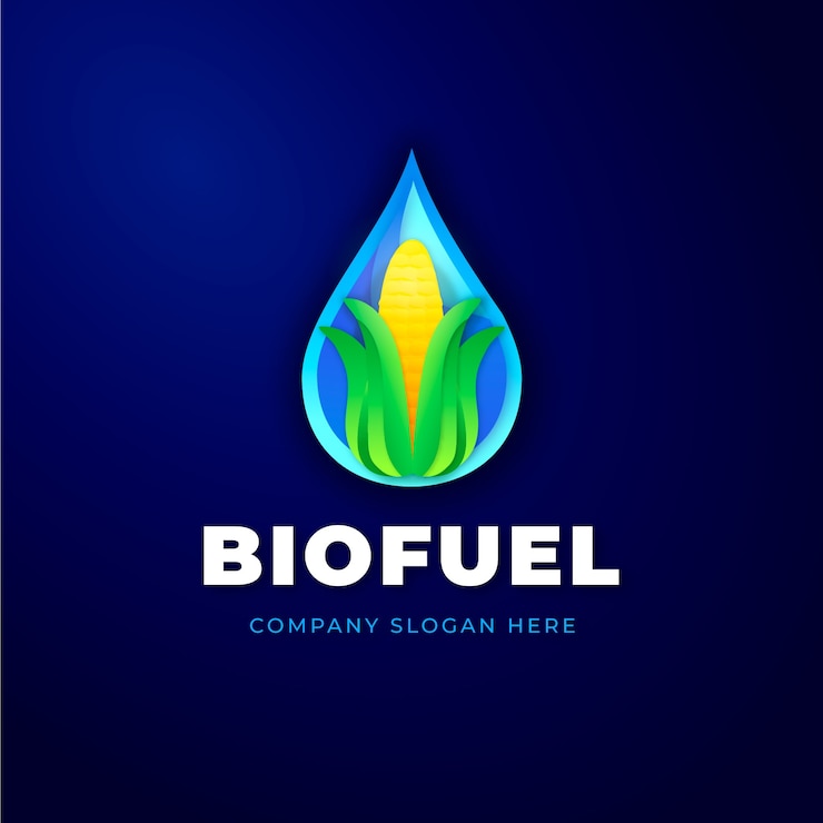 Vetor grátis modelo de logotipo de biocombustível gradiente
