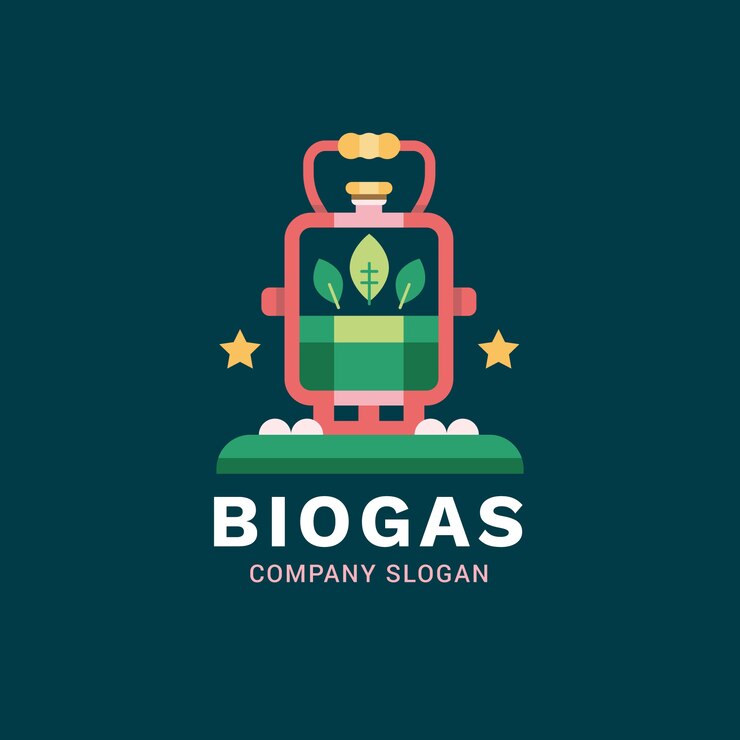 Vetor grátis modelo de logotipo de biogás da indústria