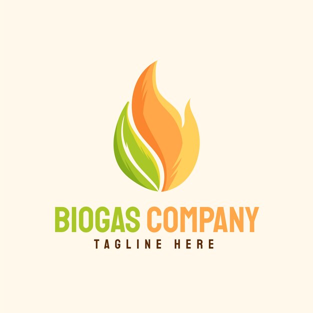 Modelo de logotipo de biogás desenhado à mão