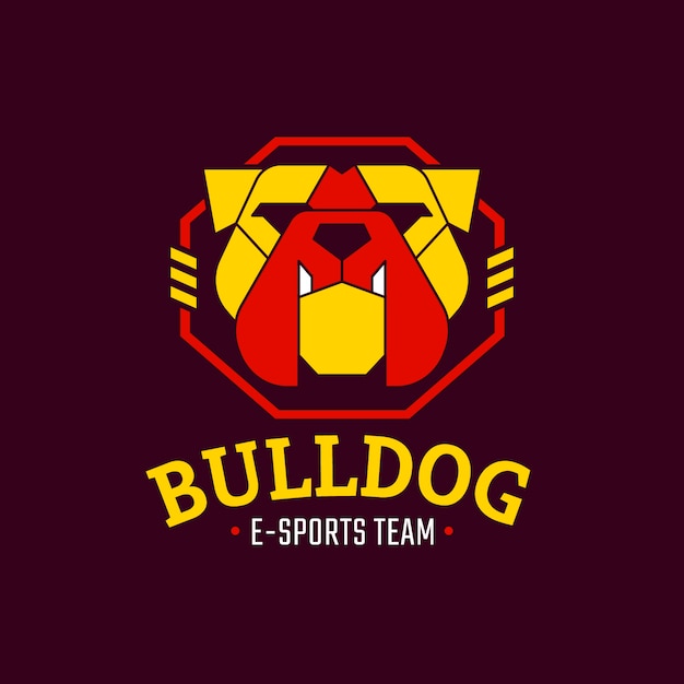 Vetor grátis modelo de logotipo de bulldog esport desenhado à mão