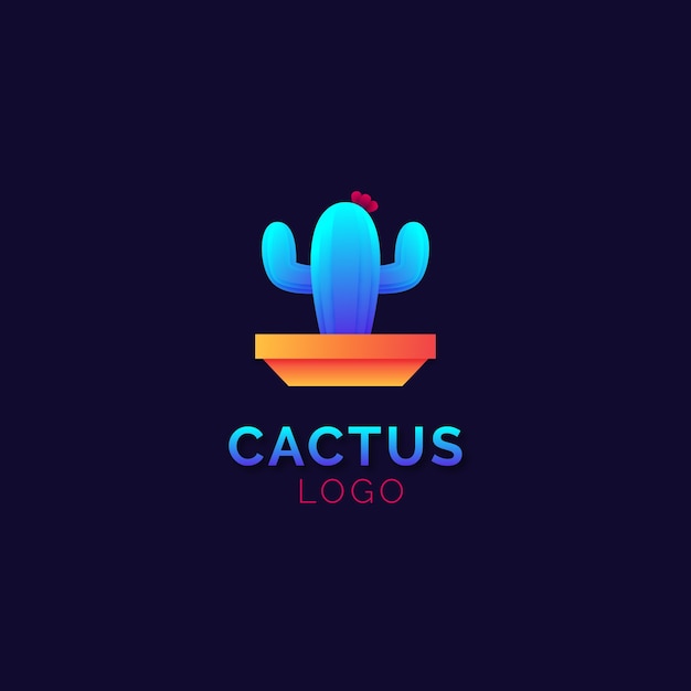 Vetor grátis modelo de logotipo de cacto