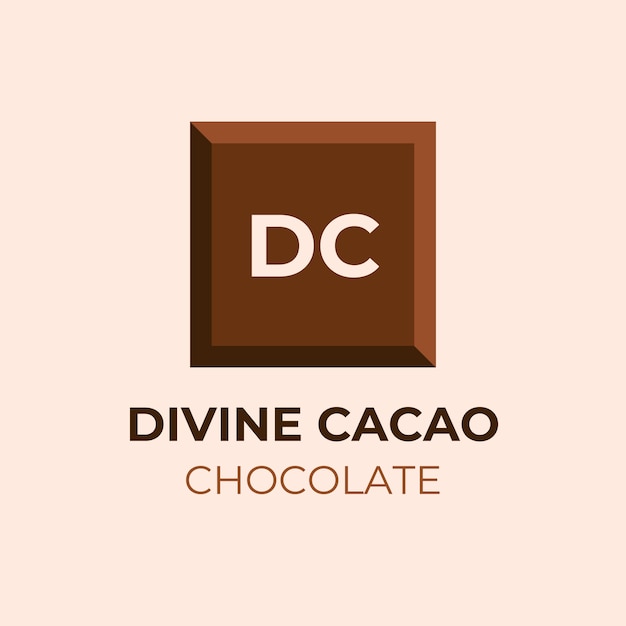Vetor grátis modelo de logotipo de chocolate divino minimalista