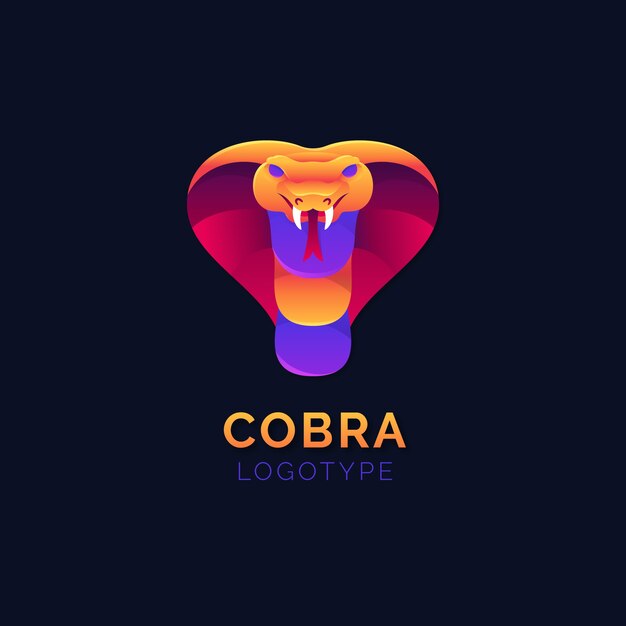 Modelo de logotipo de cobra em gradiente colorido