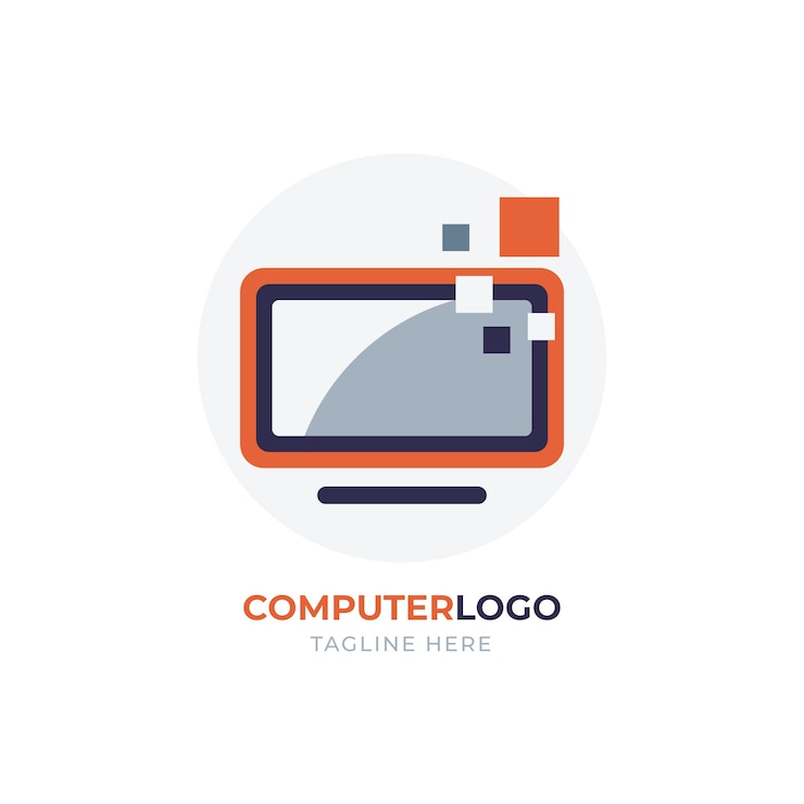 Vetor grátis modelo de logotipo de computador criativo