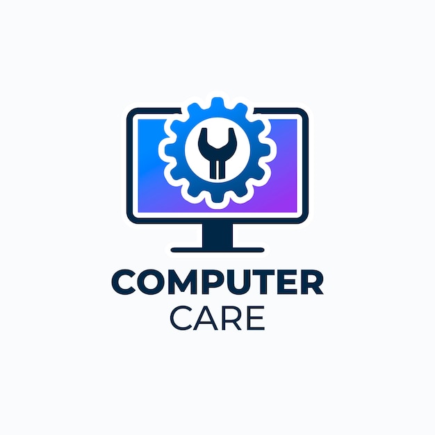 Modelo de logotipo de computador de tecnologia