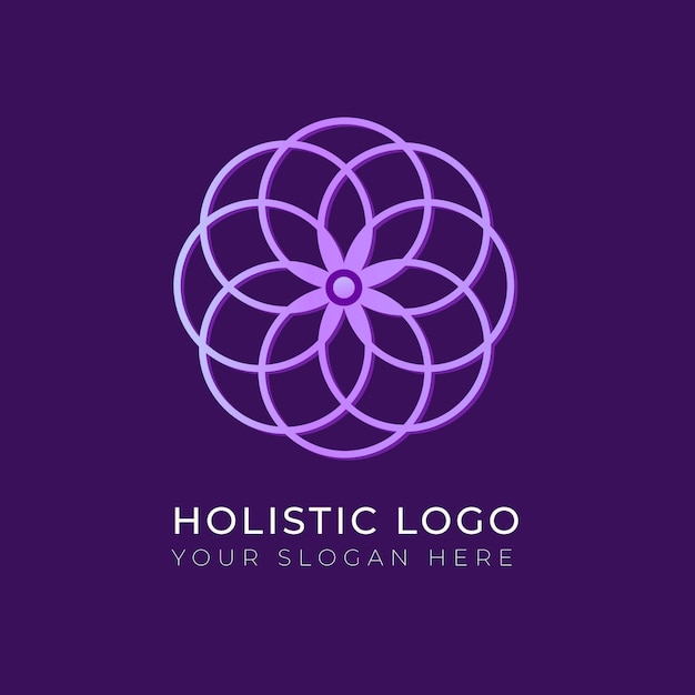 Modelo de logotipo de conceito holístico