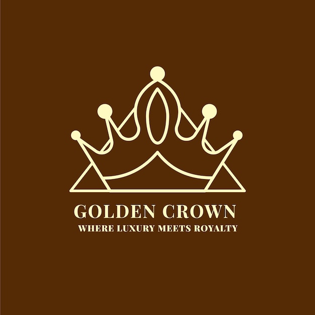 Vetor grátis modelo de logotipo de coroa de ouro desenhado à mão