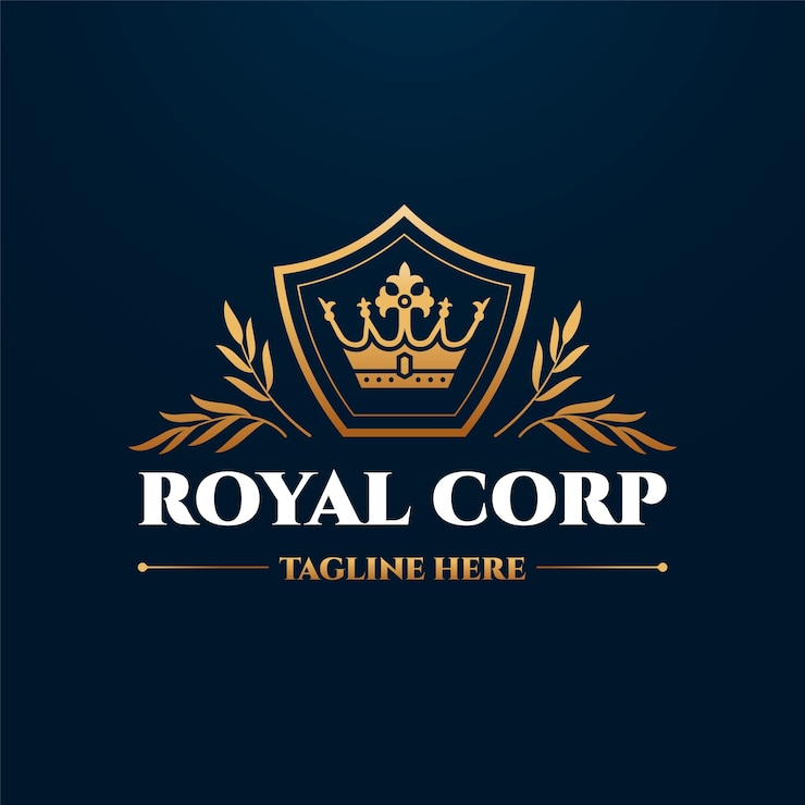 Vetor grátis modelo de logotipo de coroa de ouro gradiente