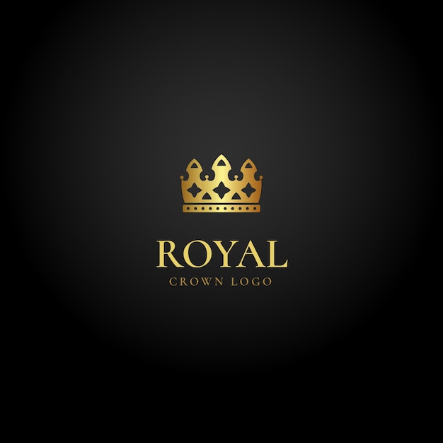 Modelo de logotipo de coroa dourada em gradiente