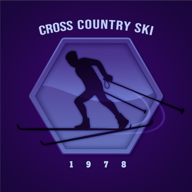 Vetor grátis modelo de logotipo de cross country gradiente