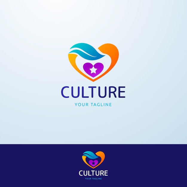 Modelo de logotipo de cultura gradiente