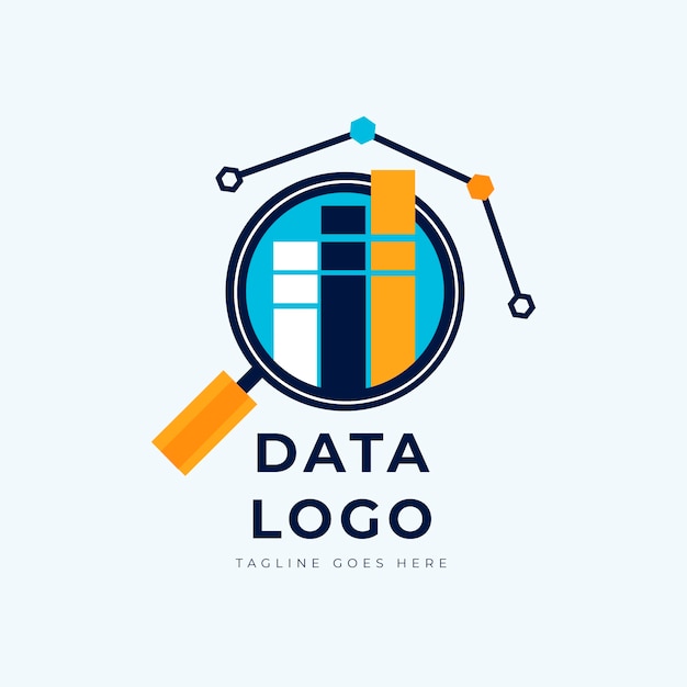 Vetor grátis modelo de logotipo de dados de design plano