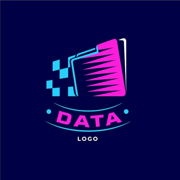 Modelo de logotipo de dados desenhado à mão