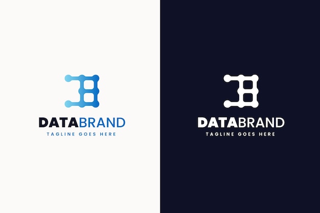 Vetor grátis modelo de logotipo de dados gradiente