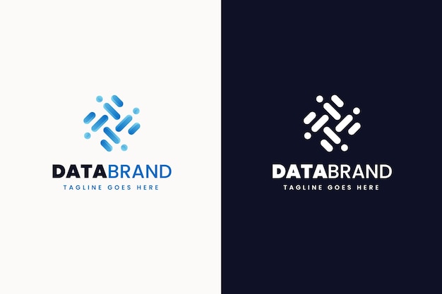 Modelo de logotipo de dados gradiente